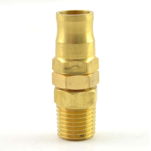 Interstate Pneumatics Hose End Fitting, HR Series, Swivel, 1/4 in MNPT, Brass HRPZ24-0 - main